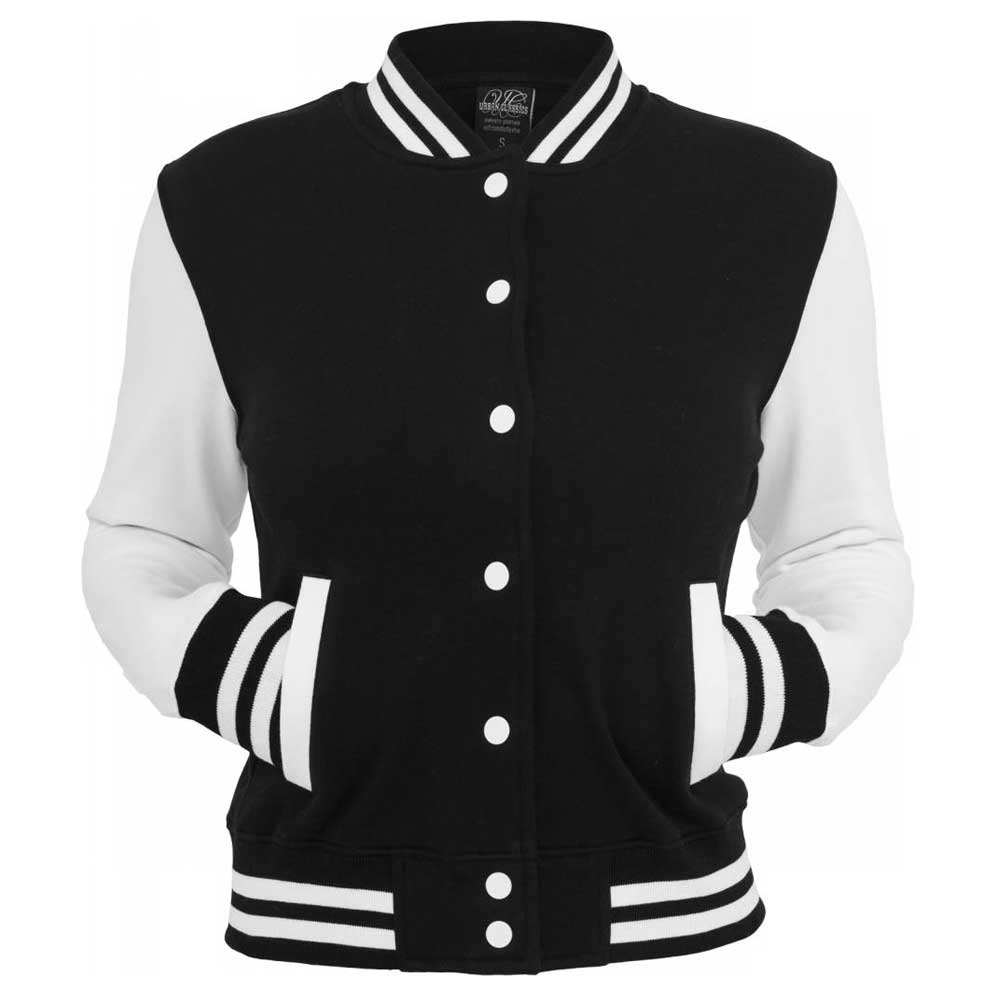 Urban Classics - 2-Tone Sweat College jacket - Noir/Blanc